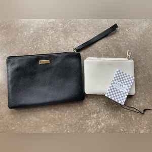 Furla black leather wristlet in like new condition